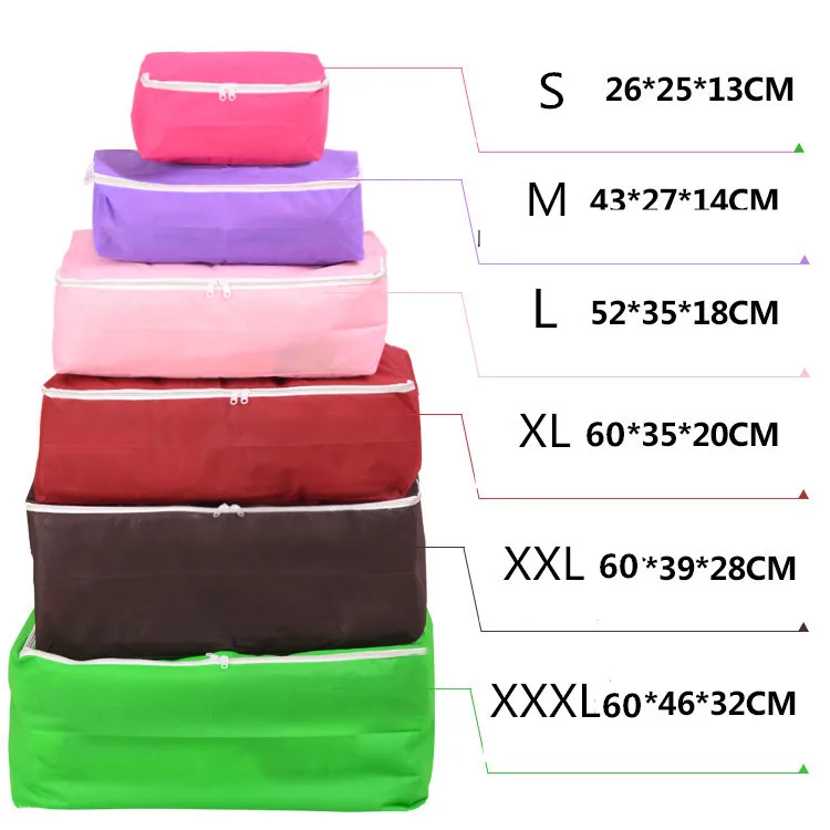 5 размеров мешки для хранения из нетканого материала складной органайзер одежды