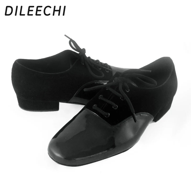 Туфли DILEECHI мужские для современных танцев черные бархатные туфли из