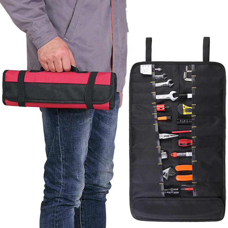 

Folding Oxford Fabric Repairing Tool Storage Bags Screwdriver Plier Wrench Holder Organization Maintenance tool storage