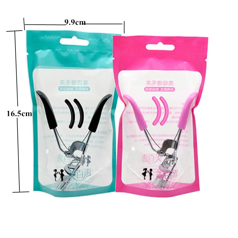 1 шт. серебряный зажим для завивки ресниц с черной/розовой ручкой + 2 силиконовые