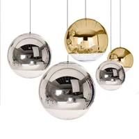 nordic pendant lights globe glass pendant lamp chrome mirror ball hanging lamp modern home lighting kitchen hanging lamps