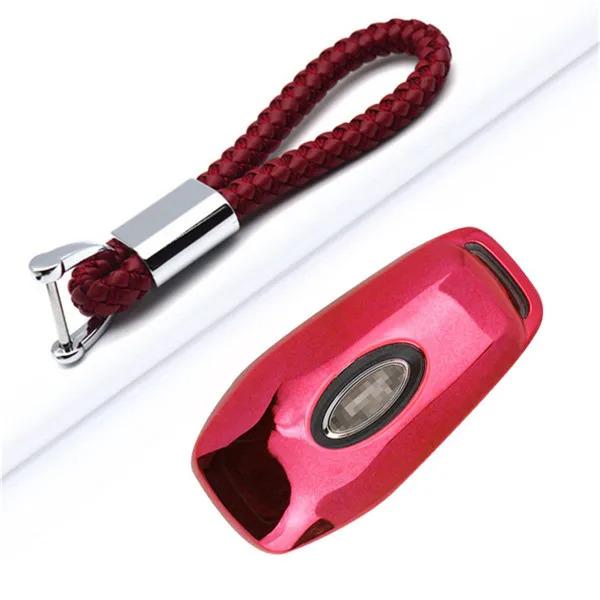 Red With Keyring TPU чехол для автомобиля чехол для форд фиеста MK7 Mondeo Mk4 Fusion Focus 2 ст MK3 S C Max KA Galaxy Kuga 2 ключ крышка аксессуары - Название цвета: Red With Keyring