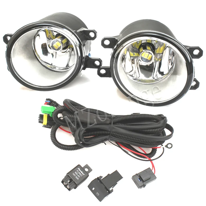 fog lights and wire Противотуманный светильник s для Toyota Corolla 2003- светодиодный противотуманный светильник с проводами Avensis Verso RAV 4 Camry 2 шт. Противотуманные фары головной светильник s противотуманный светильник s - Цвет: fog lights and wire