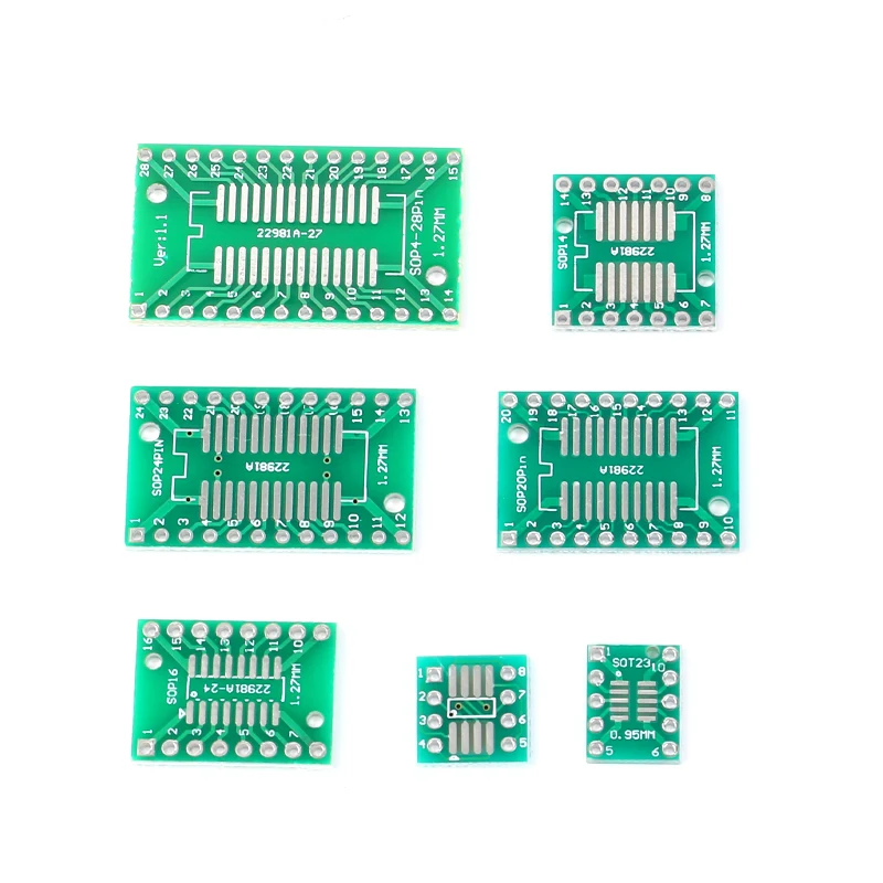 10 шт. PCB плата комплект SMD поворот в DIP адаптер конвертер пластина SOP MSOP SSOP TSSOP SOT23 8 10 14 16 20 28 SMT в DIP текстолит для печатной платы