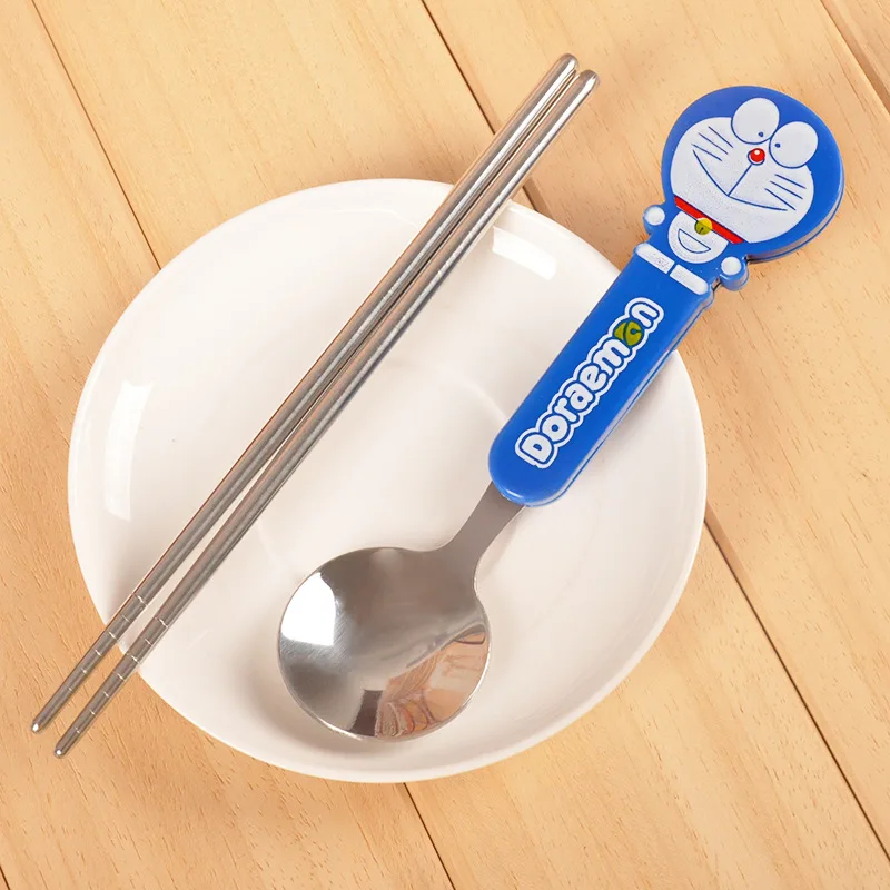 1set Gift Boxes of Doraemon Cat Spoon Chopsticks Tableware Set Wedding In Return Gifts Small Party Supplies 2143WG | Дом и сад