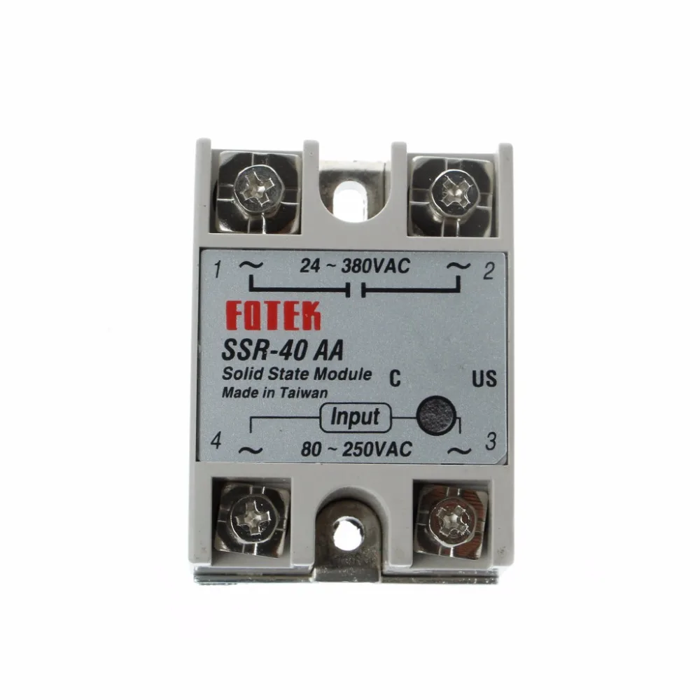 Твердотельный релейный модуль SSR 40AA 40A 250V 3 32V DC вход 24 380VAC выходные источники