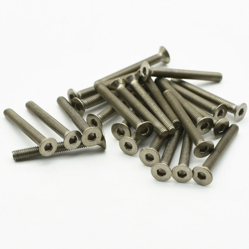 Титановый Болт M3 x6-25mm с плоской головкой Шестигранная розетка серый цвет класс 2 Ti Болт 24 шт. титановый винт Ti крепеж