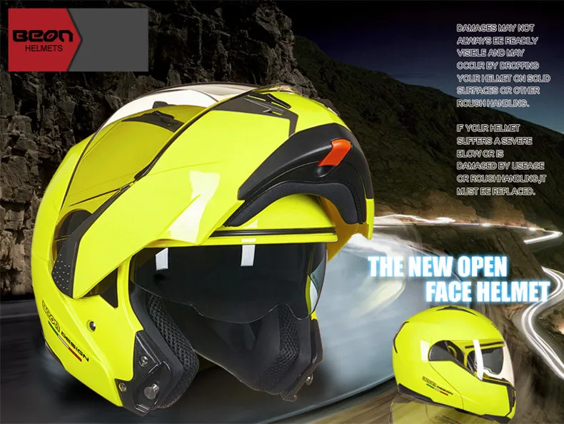 BEON B700 флип-ап мото rcycle шлем модульный анфас мото rbike шлемы для женщин и мужчин внутренний солнечный двойной щит Мото шлем