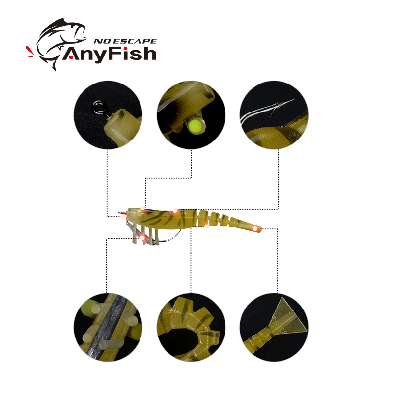 Мягкая приманка в виде креветки ANYFISH 7 г/12 г 1 шт. искусственные приманки