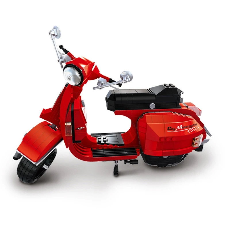 Red XINGBAO 03002 блок 732 шт. натуральная творческий дизайн классических серии Vespa P200 Moto конструкторных блоков, Детские кубики, игрушки DIY подарок - Цвет: Red