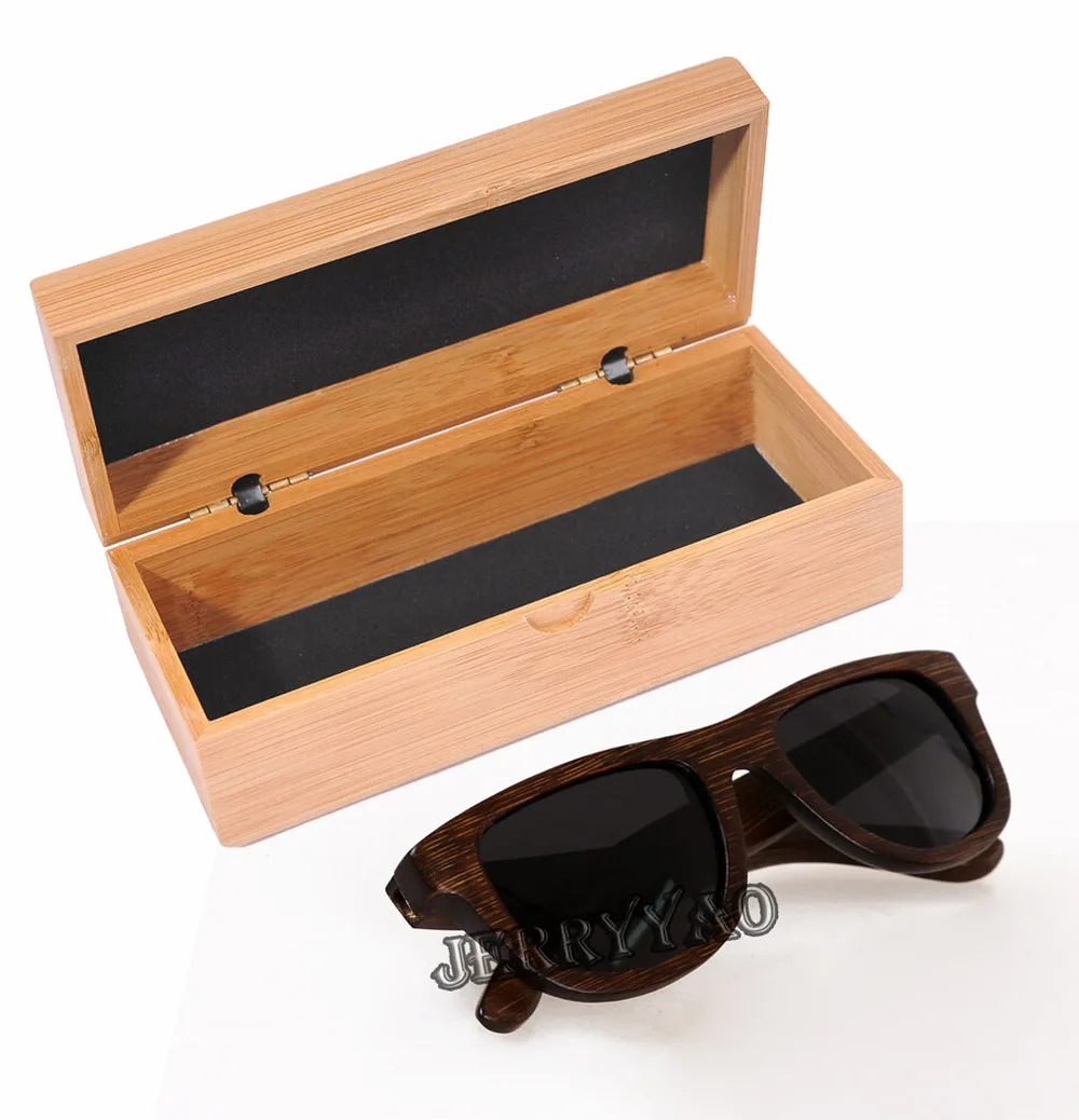 black lens with case BerWer, новинка, бамбуковые солнцезащитные очки маленького размера, бамбуковые солнцезащитные очки, летние солнцезащитные очки - Цвет линз: black lens with case