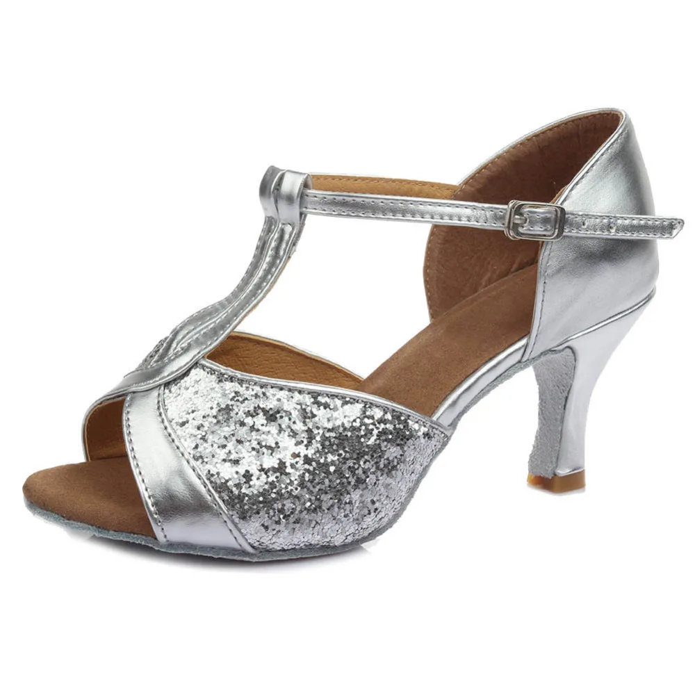Women Girls Latin Dance Shoes Satin/Glitter Salsa Tango Dance Shoes Ballroom Suede Dance Shoes High Heels 5 Colors Hot Selling