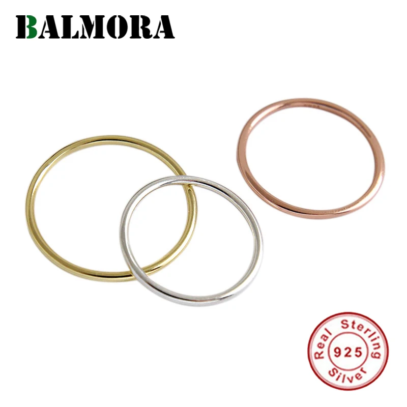 Женское кольцо BALMORA штабелируемое колечко из 100% настоящего серебра 1 шт. для