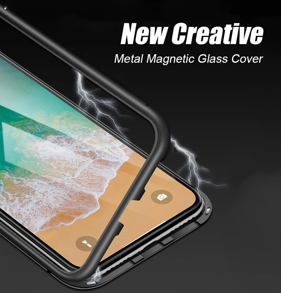 Магнитный чехол для Galaxy S 10 9 8 Plus NOTE A 7 J4 360 Магнитная металлическая Адсорбция