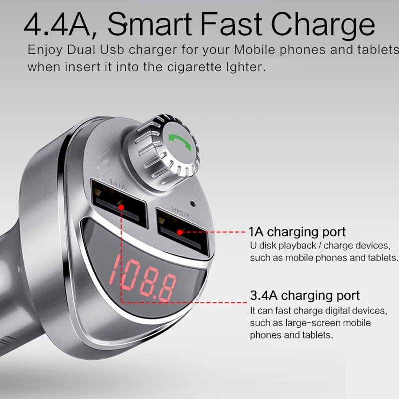 LINGCHEN Bluetooth автомобильное зарядное устройство Автомобильный fm передатчик Handfree MP3