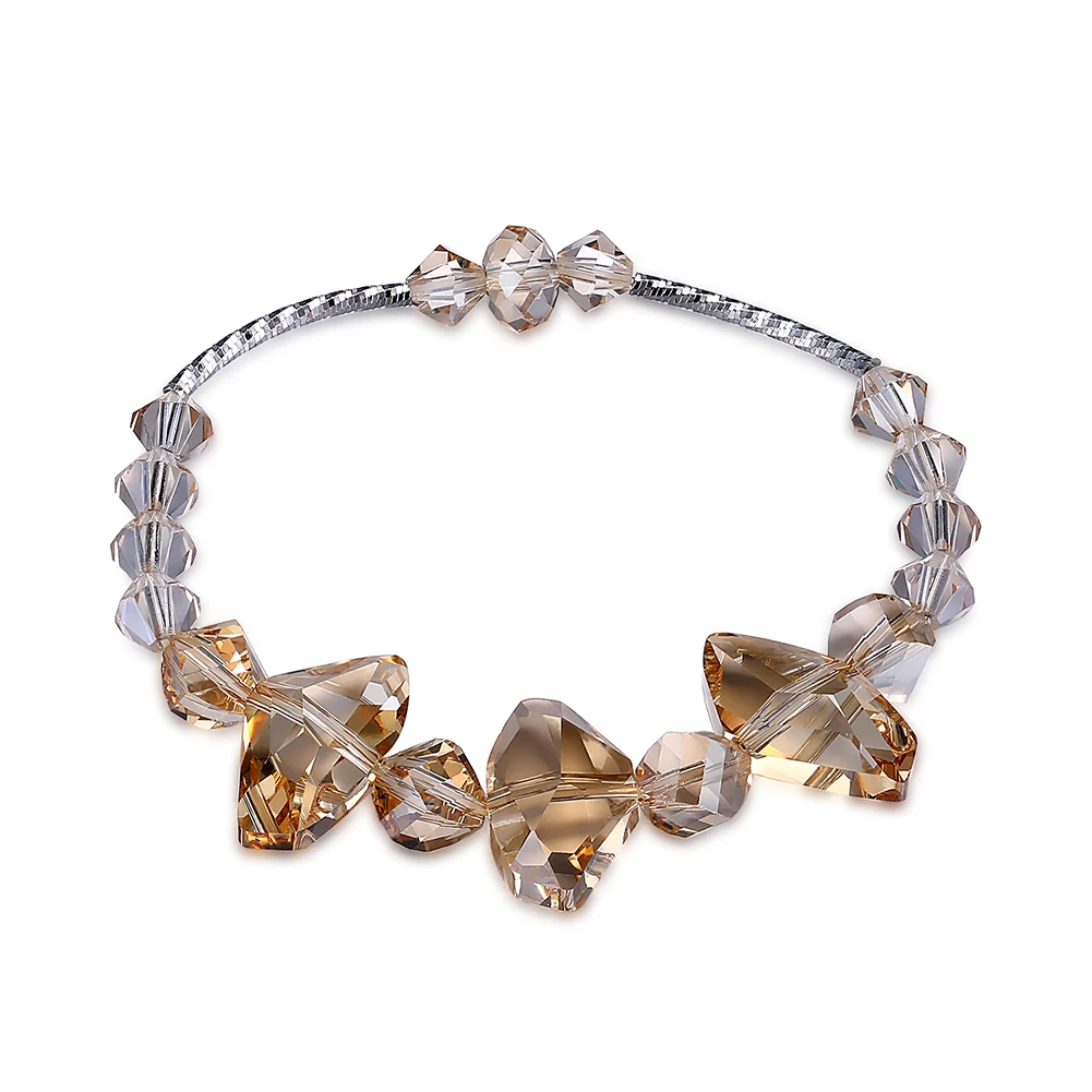LEKANI Серебро 925 LEKANI кристаллы от Swarovski Прозрачный кристаллический браслет для женщин элегантные аксессуары романтические ювелирные украшения подарок