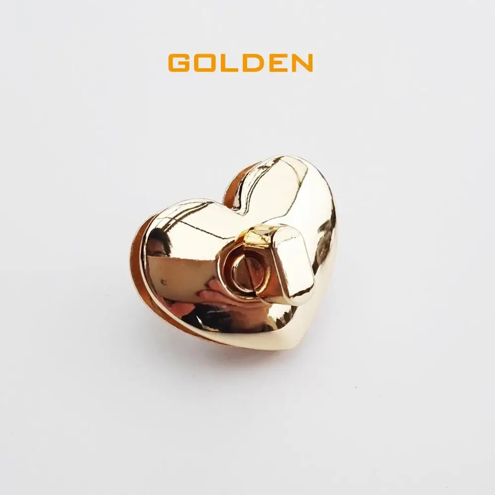 golden Абсолютно высококачественный кожаный чехол-сумка в форме сердца с поворотным замком и застежкой застежки-пряжки - Цвет: golden