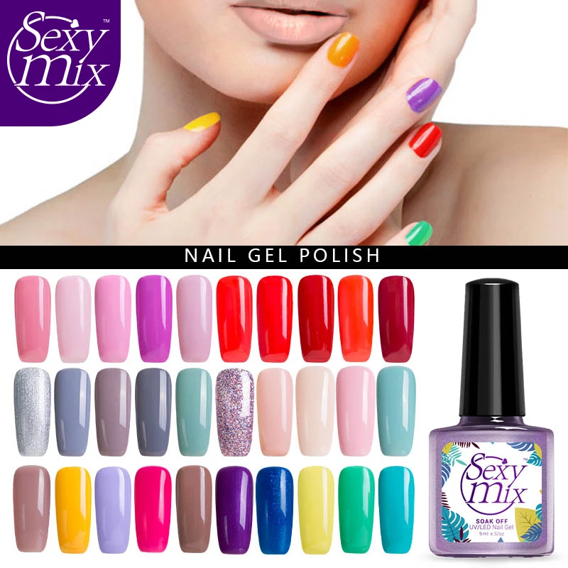 Сексуальная смесь 9 мл Гель Лак Для Ногтей nail Art Маникюр 60 Цвета Soak Off DIY Польский