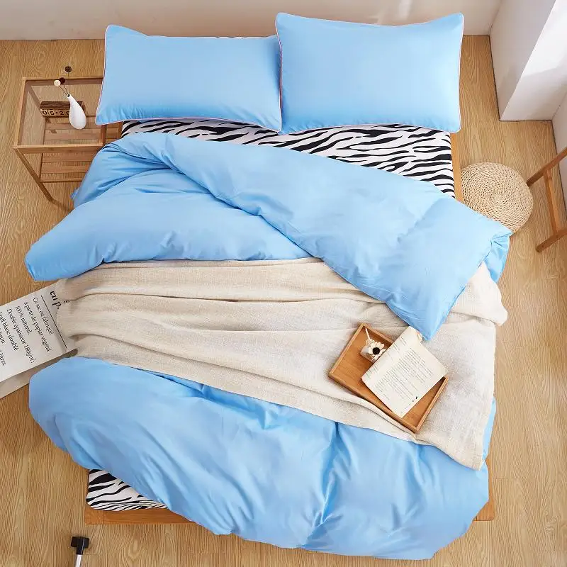 sky blue zebrastripe Оранжевый Постельный набор zebrastripe пододеяльник набор Pastroal Стиль Постельное белье летняя кроватка постельное белье для взрослых простыня пододеяльник - Цвет: sky blue zebrastripe
