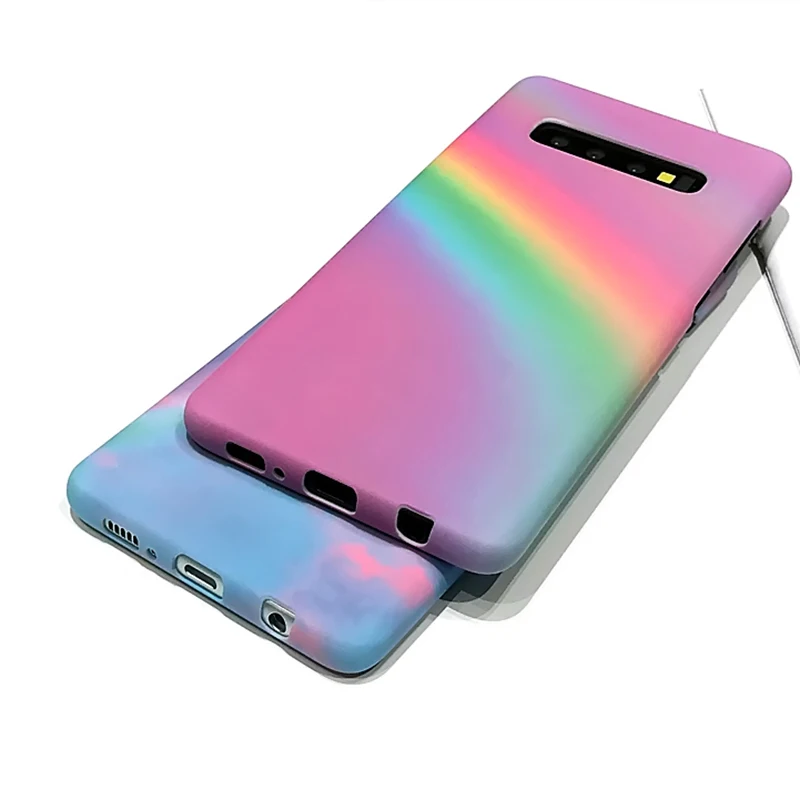 YHBBCASES для Samsung Galaxy S10 S8 S9 Plus модный Радужный чехол телефона Note 8 9 цветные жесткие