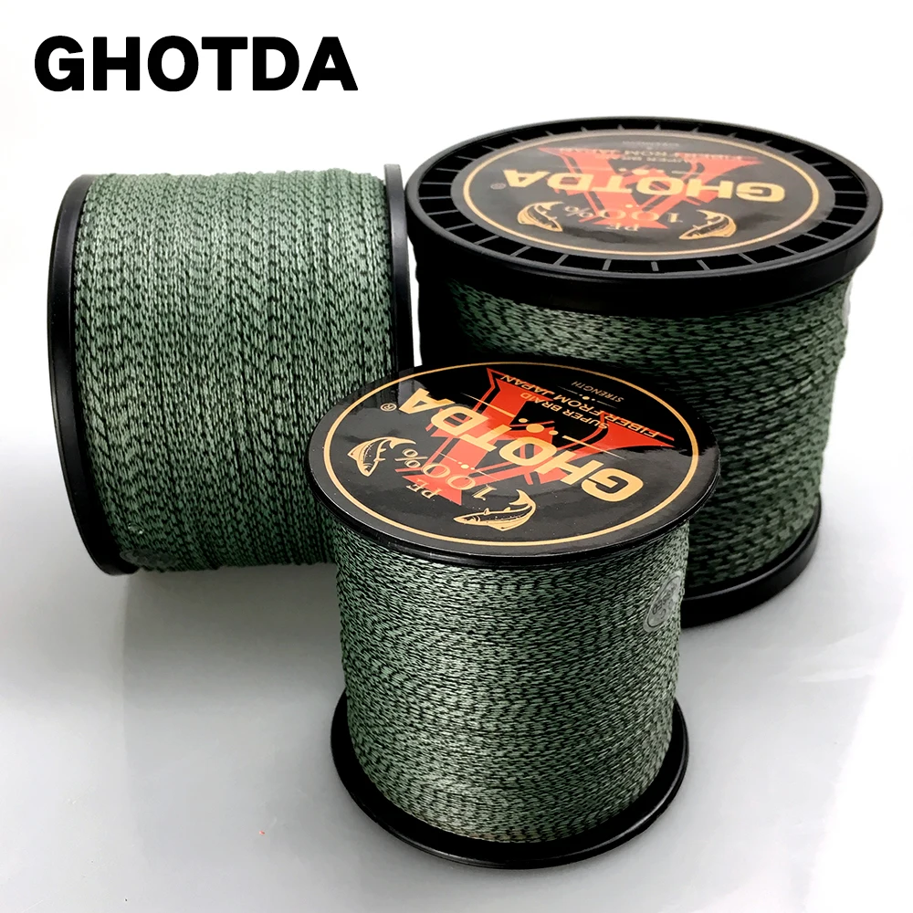 Леска GHOTDA 8 нитей 100 м 300 500 1000 PE камуфляжная для морской рыбалки сверхпрочная 22LB