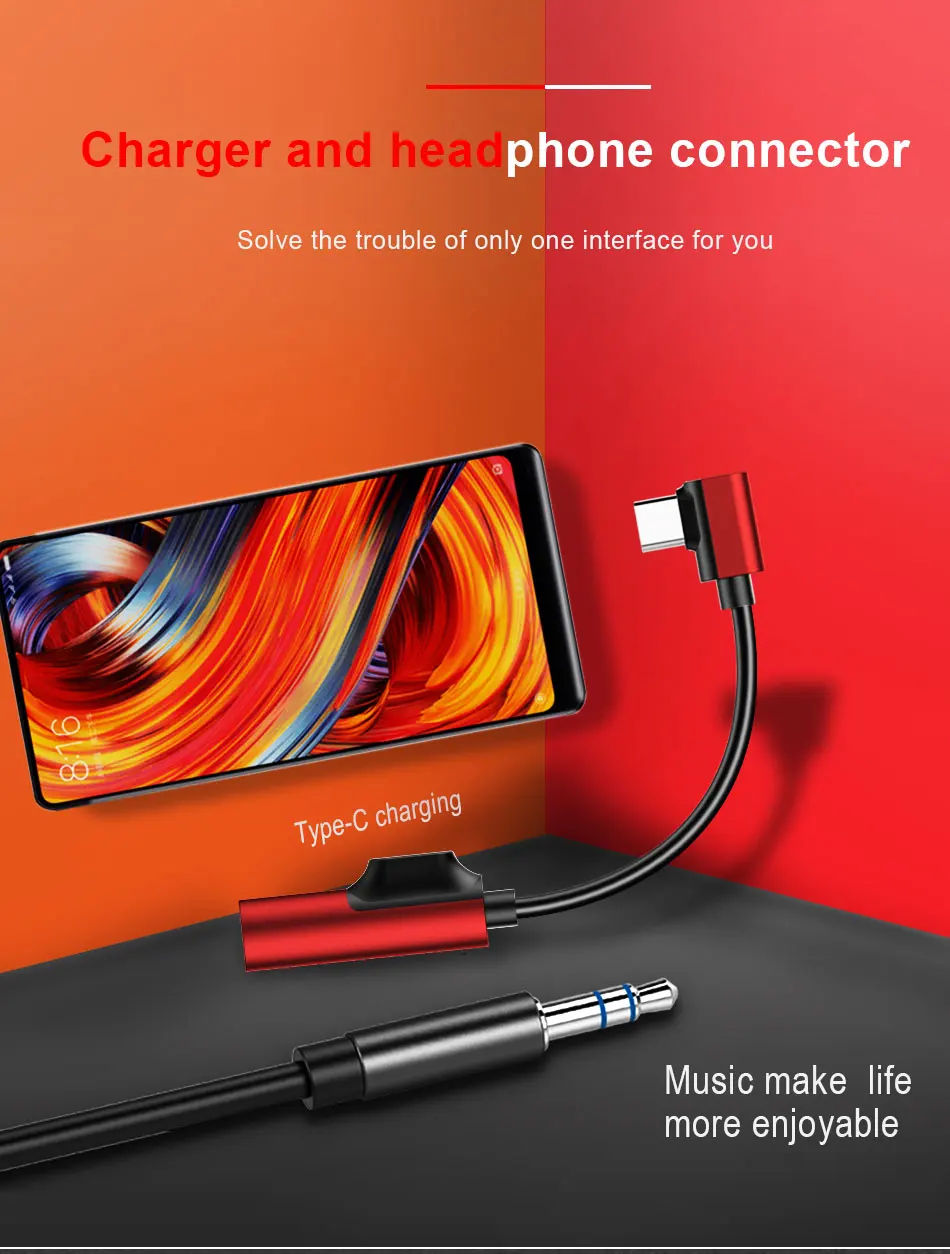 ACCEZZ usb type C разъем для наушников для Xiaomi Mi 6 5 huawei mate 10 Pro быстрый разъем для наушников разветвитель зарядки аудио адаптер