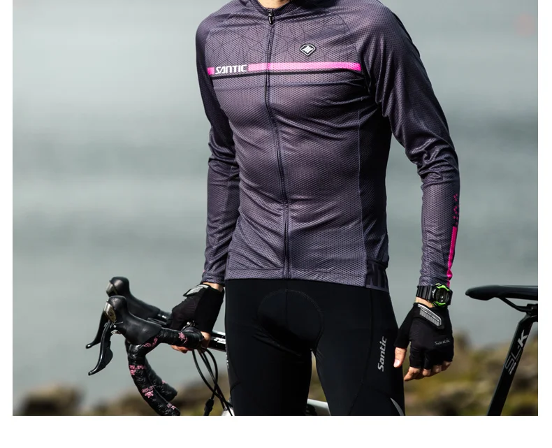 Мужская велосипедная Джерси с длинным рукавом Santic MTB дорожный велосипед Джерси дышащая быстросохнущая велосипедная Джерси Одежда для велоспорта Майо Ciclismo