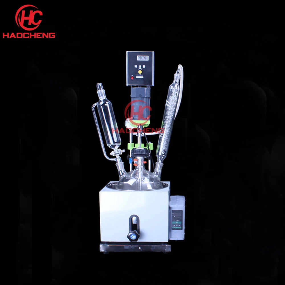 

Free shipping,1L Lab Single Layer Chemical Stirring Glass Reactor