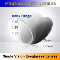light sensitive photochromic single vision optical prescription lenses fast and deep brown and gray color changing effect