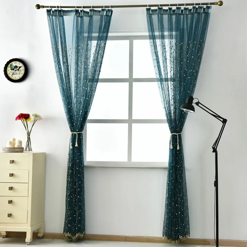 Роскошные тюлевые шторы с вышивкой белые/светло-зеленые/кофейные оконные для