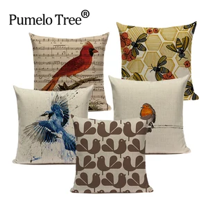 Декоративная подушка с изображением птиц, 45x45 см, квадратные подушки, домашний декор, для дивана, кровати, поясницы, пользовательский чехол для подушки