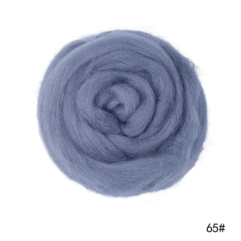 65 50g LMDZ 1 шт. 50 г Мягкая Белая шерсть для валяния Топы ровинг Шерстяное волокно для игл для валяния DIY кукла Рукоделие швейные проекты валяния шерсть - Цвет: 65 50g
