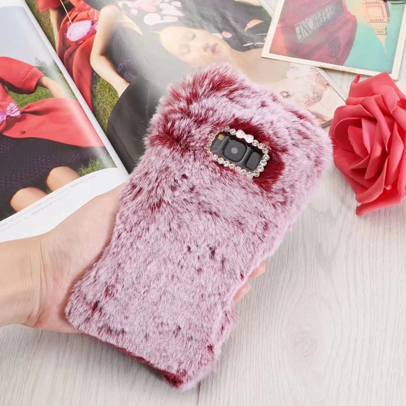 Winter Warm Hairy Phone Case For Samsung Galaxy A3 A5 A7 / 2017 Ultra Plush Rabbit Fur Plastic Coque Cover Long hair Shell |