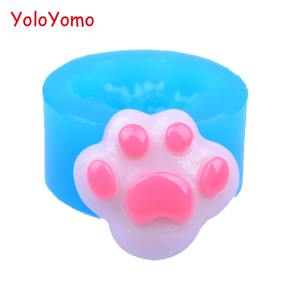 D204YL 21 7 мм собачья лапа Гибкая силиконовая прессформа Pawprint форма помадка