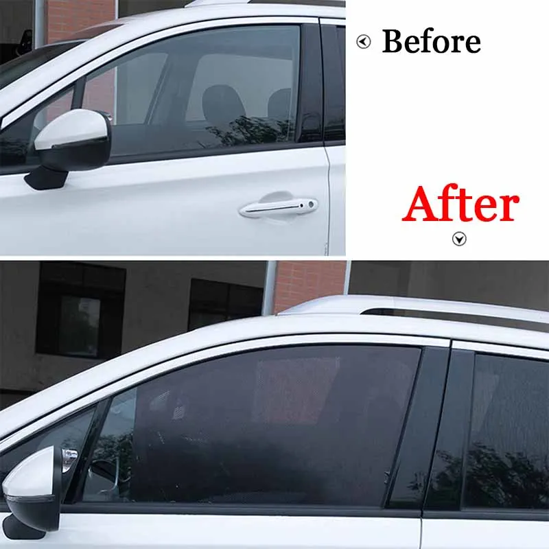 

2pcs Car Styling PVC Car Side Window Sunshades Electrostatic Sticker Sunscreen Film Stickers Cover Automobiles Auto Accessories