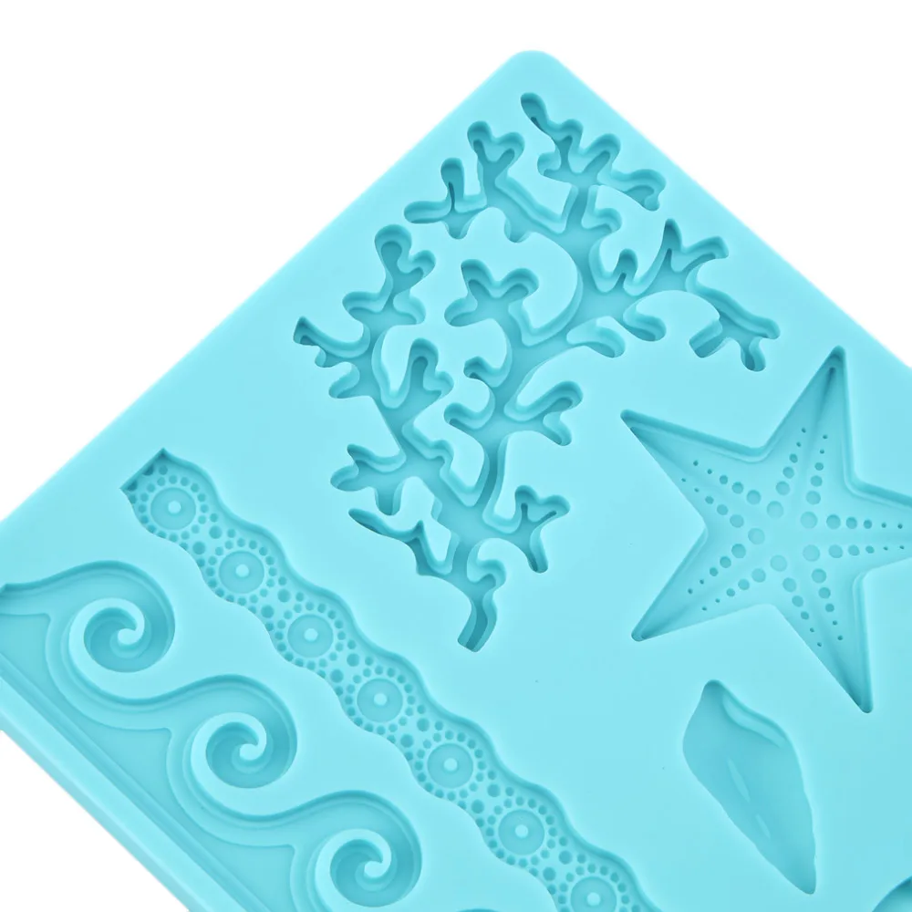 Seashell раковины волна звезда Помады Торт тиснение плесень Декор силиконовые формы