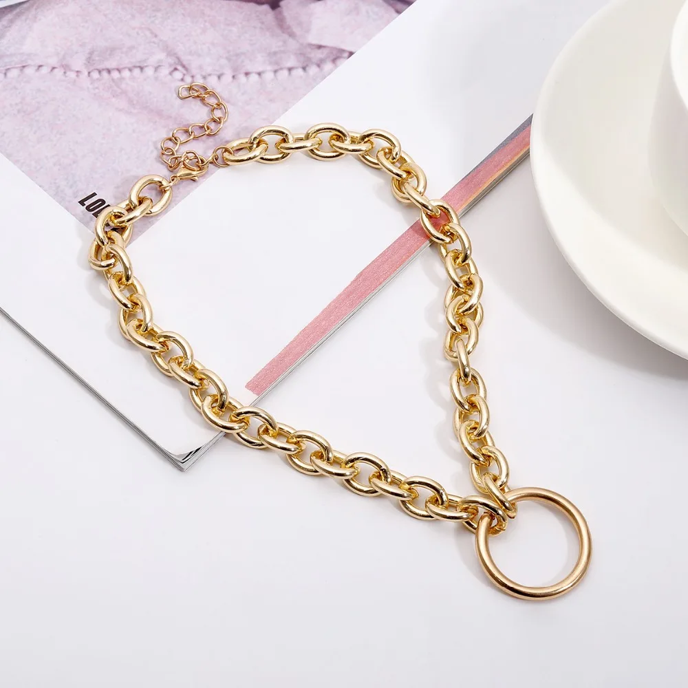 SHIXIN Exaggerated Fashion Charms Choker Necklace Bracelet Sets Hiphop Women Jewelry Boho Cuban Link Chain Female Hippie Collier