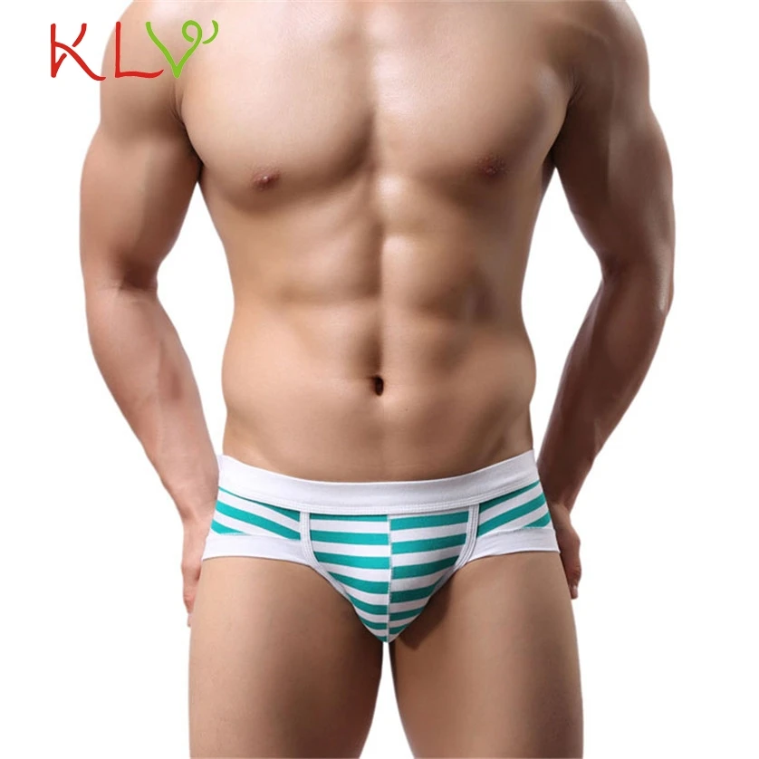 Высокое качество 2017 мужское сексуальное Полосатое хлопковое нижнее белье