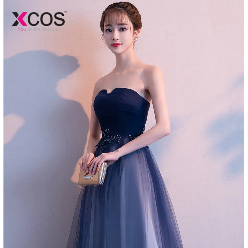 XCOS элегантное Омбре платье для выпускного вечера es длинное с аппликацией милое