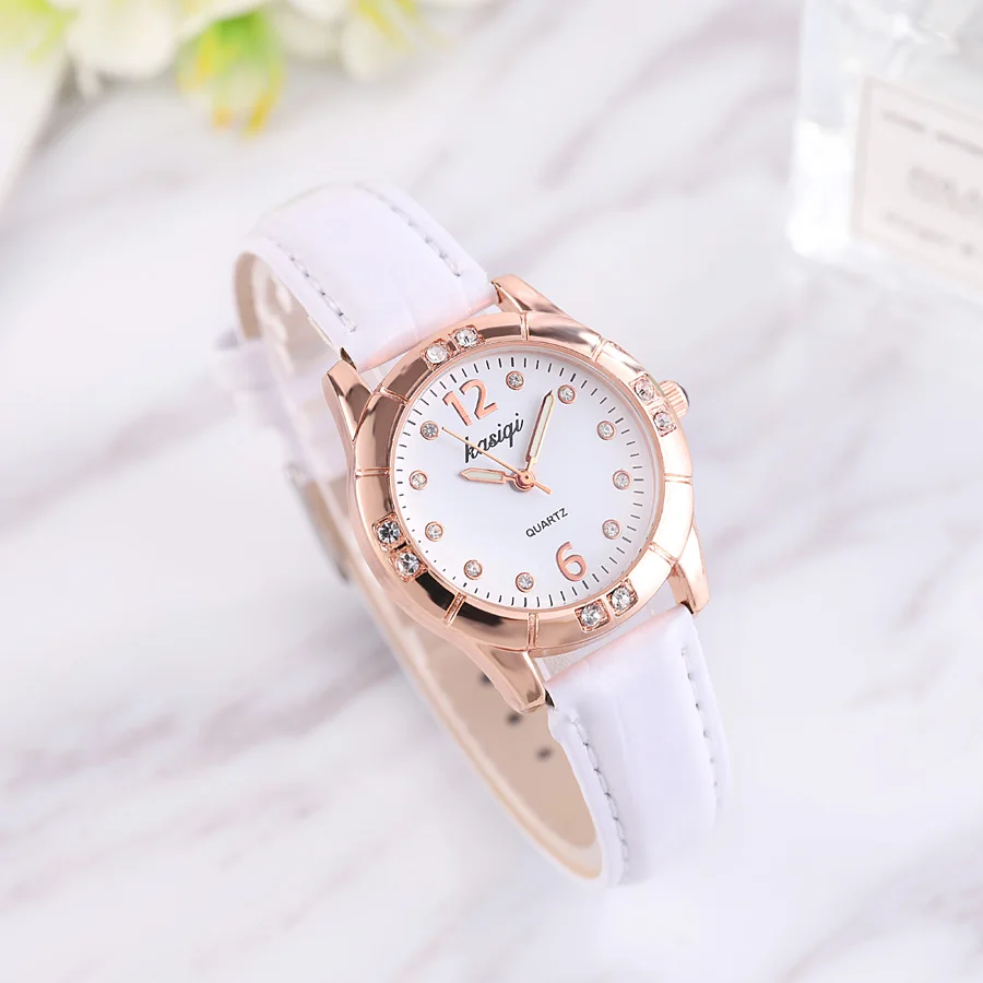 

2018 new fashion high quality lovely brief style brand wrist watches women leather strap diamond ladies watch quartz