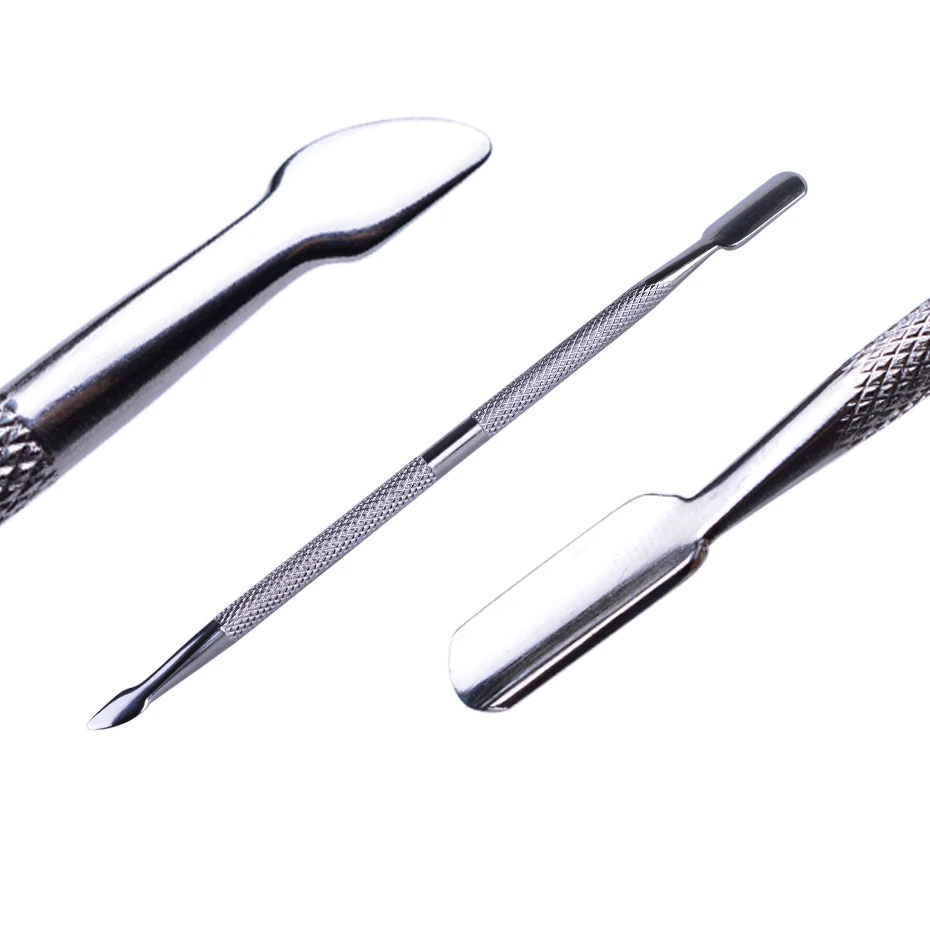 1 шт. двусторонний очиститель для ногтей толкатель маникюра нержавеющая сталь