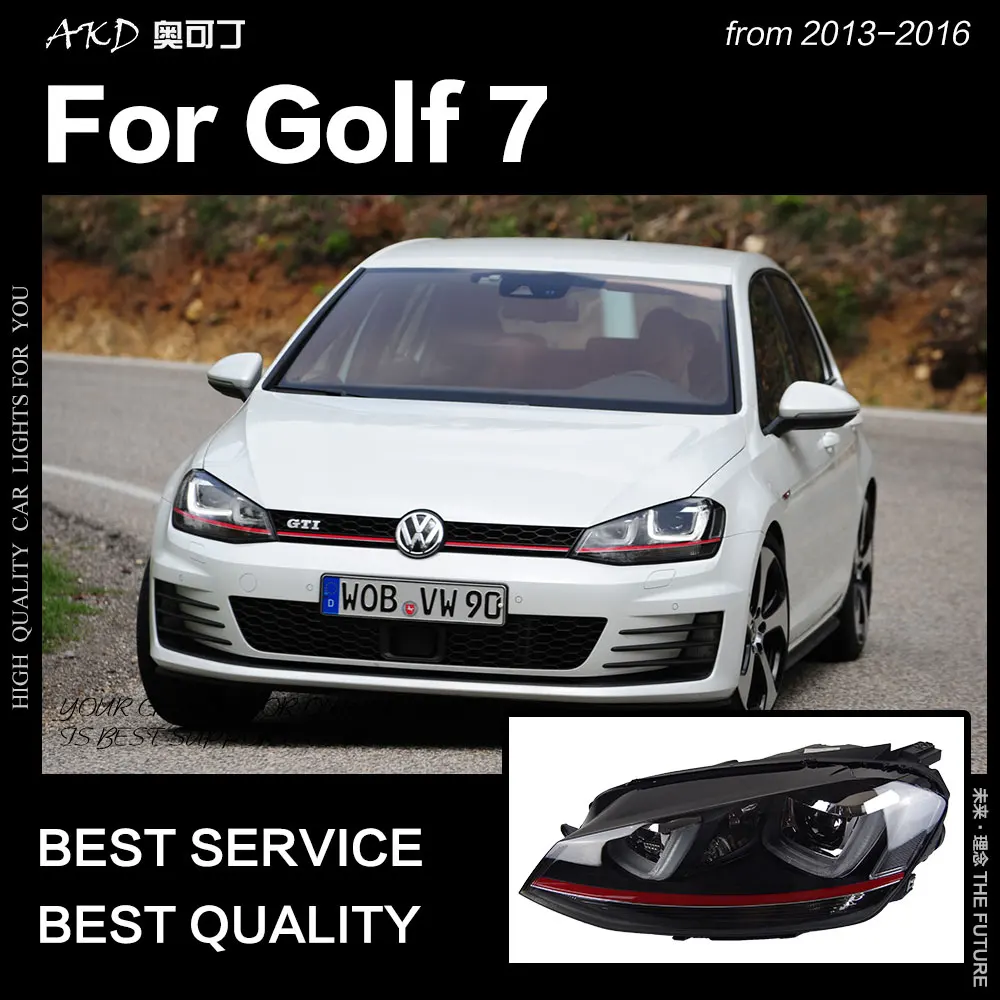 АКД стайлинга автомобилей для VW Golf 7 фара 2013- один U GTI Дизайн светодиодный ДХО Hid лампы Глава ангел глаз Bi Xenon балки аксессуары