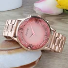 Роскошные брендовые Кварцевые часы Водонепроницаемость Высокое качество женщин Золотой индивидуальная из нержавеющей стали стразы женские подарки для девочек нарядные часы