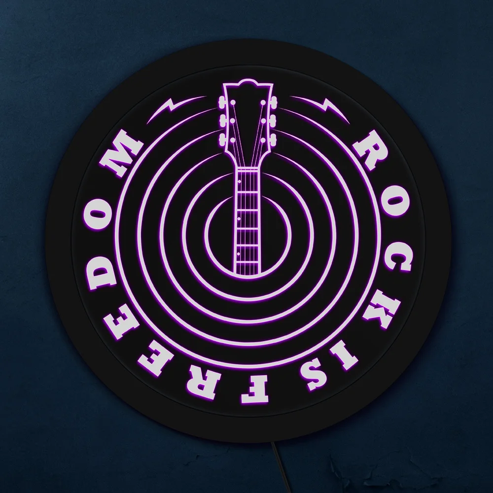 Музыкальная Цитата Rock Is Freedom студийный знак многоцветное светодиодное освещение