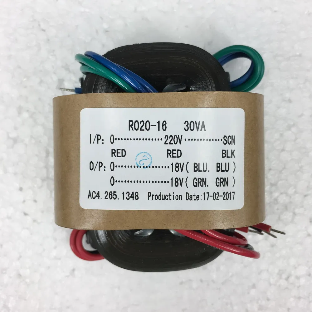 30VA 2X18V 0.83A R трансформатор с сердечником 220VAC 30VA 2*9 V/12 V/15 V/18 V/24 V Одиночный 32V с экранированным выходом для декодирования DAC - Цвет: 30VA 2X18V 0.83A