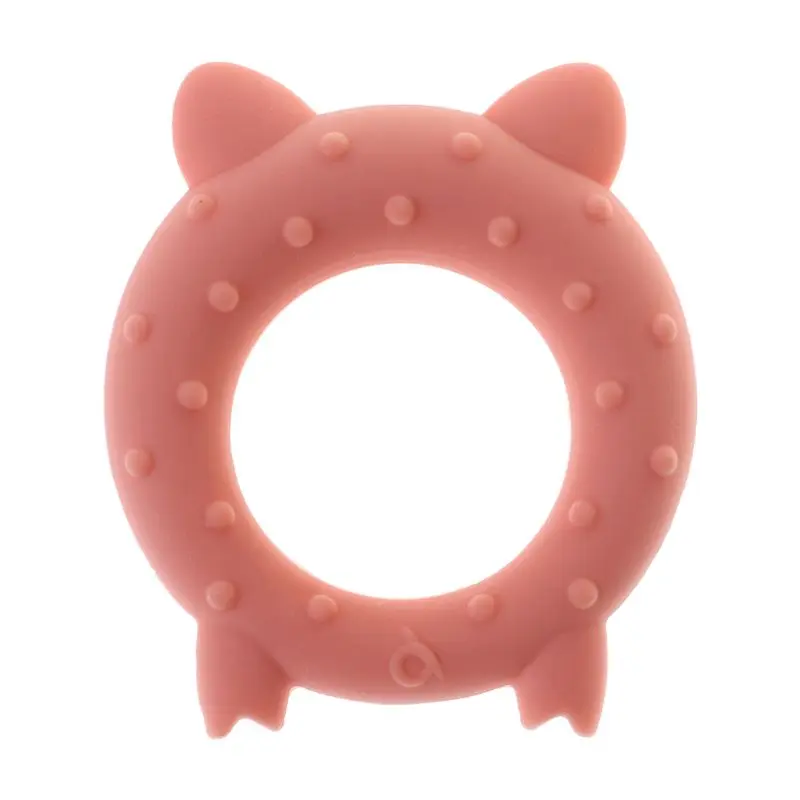 Прорезыватель для зубов пищевой силикон мультяшная свинья лисичка уход за