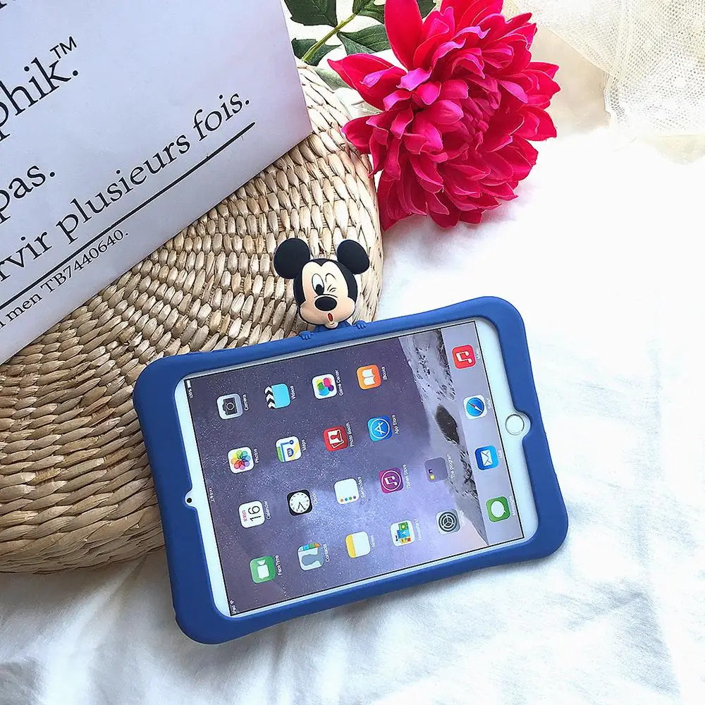 Микки и Минни Маус кукла для iPad 9,7 Pro9.7/10,5 скрыть подставка силиконовый чехол Защитный Чехол Air 2/2/3/4 мини 7,9 Mini 5 корпус