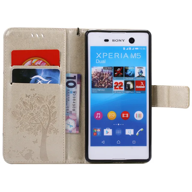 Для Sony Xperia M5 Case Роскошные искусственная кожа флип чехол для E5603 E5606 E5653 корпус