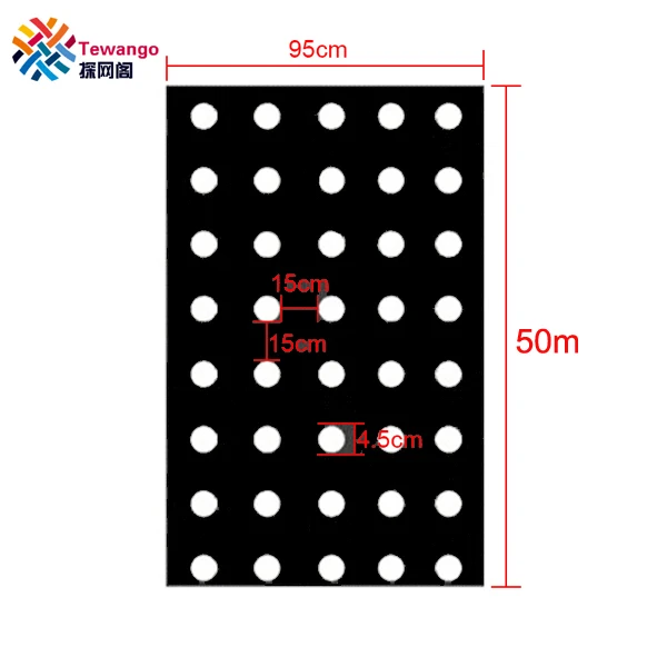 0.95x50m with 5 hole Tewango Biodegradeable контроль сорняков мульча пленки сплавов овощей Патч Границы предотвращения насекомых 0,8 s PE пленки 1 м x 30 м - Цвет: 0.95x50m with 5 hole