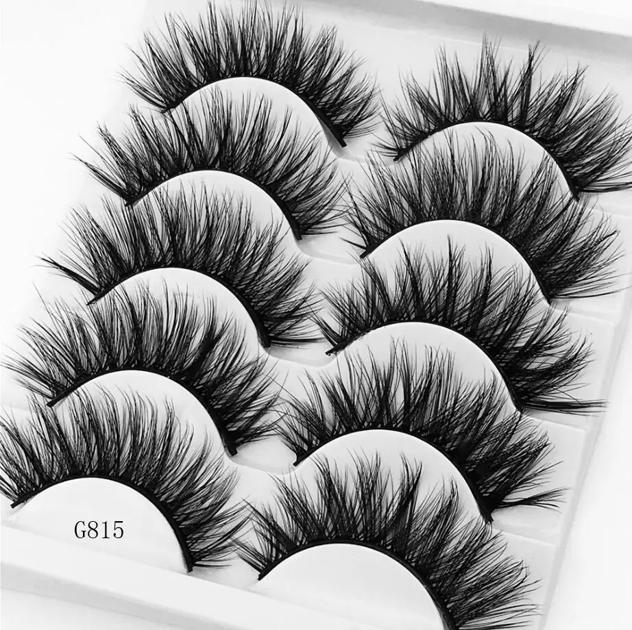 G815 5 пар Eylashes 3D Мягкие норковые накладные ресницы натуральные длинные толстые